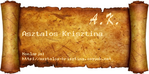 Asztalos Krisztina névjegykártya