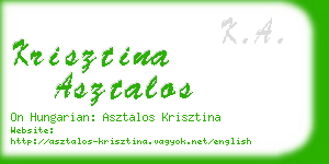krisztina asztalos business card